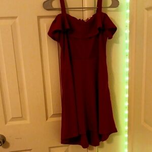 Elegant Red Off-Shoulder Dress Size 12 Kids